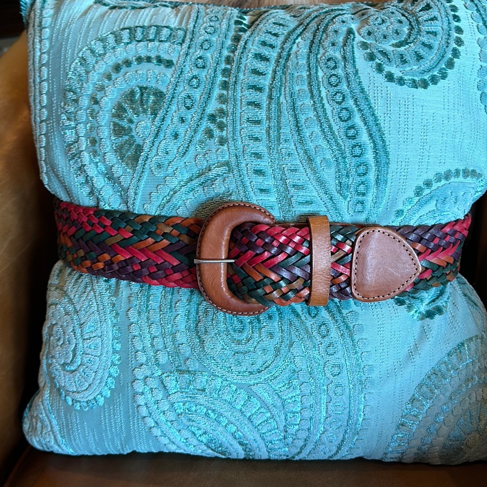 Guatemalan woven leather belt